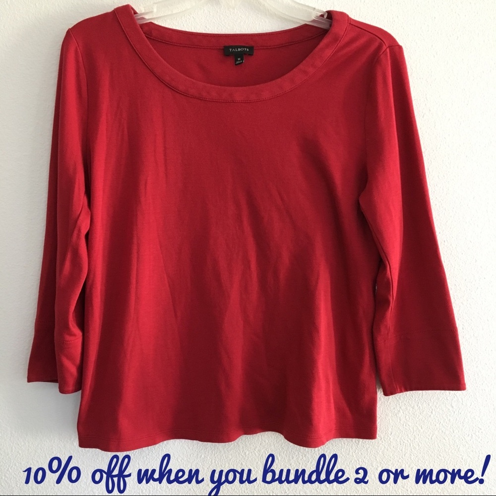 Talbots |Women’s Long Sleeve Top Red Medium